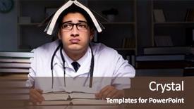  Presentation with medical student - Beautiful PPT theme featuring college interns - medical student preparing for university backdrop and a tawny brown colored foreground
