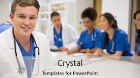  Presentation with medical case study - PPT theme enhanced with college interns - medical student smiling background and a lemonade colored foreground