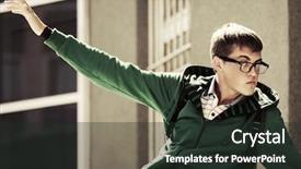  Presentation with university building - PPT theme with college lifestyle - young student against a university background and a  colored foreground