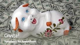  Presentation with piggy bank broken piggybank - Audience pleasing presentation theme consisting of college money - dollar and piggy bank backdrop and a  colored foreground