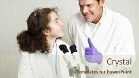  Presentation with professor - Cool new theme with college or high school student gets a thumbs up from her science professor backdrop and a soft green colored foreground