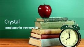  Presentation with school orientation - Slide deck featuring college orientation - back to school books apple background and a ocean colored foreground
