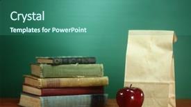  Presentation with school lunch - Colorful slide set enhanced with college orientation - back to school books apple backdrop and a ocean colored foreground