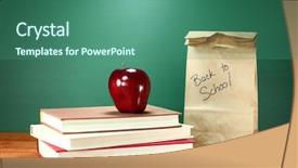  Presentation with school lunch - Presentation design consisting of college orientation - back to school books apple background and a ocean colored foreground
