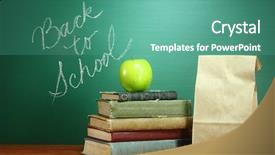  Presentation with school lunch - Slide set with college orientation - back to school books apple background and a seafoam green colored foreground