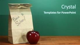  Presentation with school lunch - Cool new slide deck with word private appearing behind torn paper backdrop and a coral colored foreground