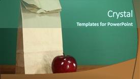  Presentation with school orientation - Audience pleasing PPT theme consisting of college orientation - back to school lunch sack backdrop and a ocean colored foreground