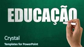  Presentation with physical education handball - Beautiful presentation theme featuring college orientation - education in portuguese backdrop and a forest green colored foreground