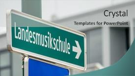  Presentation with culture education - Colorful theme enhanced with college orientation - landesmusikschule signs symbol of education backdrop and a light gray colored foreground