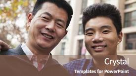  Presentation with father - Cool new PPT layouts with parents college - father and son portrait backdrop and a  colored foreground