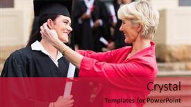  Presentation with graduation ceremony invitation - Colorful slide deck enhanced with camera while is work backdrop and a light gray colored foreground.