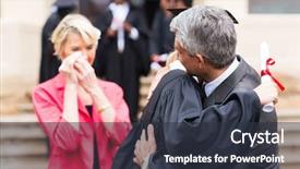  Presentation with daughter - Audience pleasing PPT layouts consisting of parents college - middle aged father hugging daughter backdrop and a tawny brown colored foreground