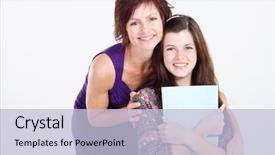  Presentation with daughter - Theme featuring parent student - mother and teenager daughter background and a  colored foreground