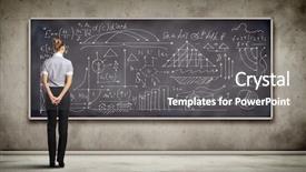  Presentation with professor - Presentation theme having college professor - business person standing background and a gray colored foreground