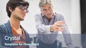  Presentation with classroom - Audience pleasing slides consisting of college professor - computer teacher assisting a student backdrop and a ocean colored foreground