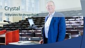  Presentation with professor - Cool new theme with college professor giving lecture backdrop and a light blue colored foreground