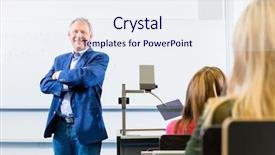  Presentation with professor - PPT layouts having college professor giving lecture background and a sky blue colored foreground
