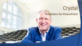  Presentation with professor - Audience pleasing slides consisting of college professor giving lecture backdrop and a cream colored foreground