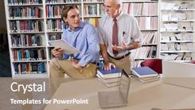  Presentation with professor - Amazing presentation design having college professor with male student backdrop and a  colored foreground