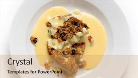  Presentation with nuts and dried fruits - Presentation design having college pudding the traditional steamed background and a yellow colored foreground