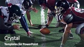  Presentation with football players field - PPT theme consisting of college readiness - american football players are ready background and a dark gray colored foreground