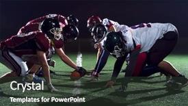  Presentation with football players field - Presentation theme with college readiness - american football players are ready background and a  colored foreground