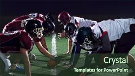  Presentation with college football - Colorful PPT theme enhanced with college readiness - american football players are ready backdrop and a  colored foreground