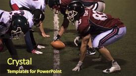  Presentation with football players field - Colorful PPT theme enhanced with college readiness - american football players are ready backdrop and a tawny brown colored foreground