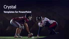  Presentation with football players field - Theme having college readiness - american football players are ready background and a wine colored foreground