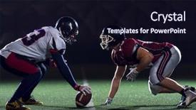  Presentation with football players field - Cool new theme with college readiness - american football players are ready backdrop and a  colored foreground