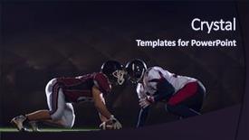  Presentation with football players field - Slide deck consisting of college readiness - american football players are ready background and a wine colored foreground