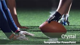  Presentation with football players field - Amazing PPT layouts having college readiness - american football players are ready backdrop and a ocean colored foreground