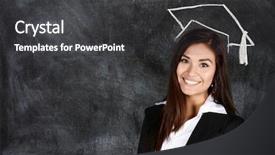  Presentation with college - Audience pleasing slides consisting of college readiness - business woman at the office backdrop and a dark gray colored foreground