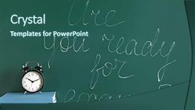  Presentation with alarm - Theme featuring college readiness - chalkboard with question are you background and a ocean colored foreground