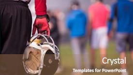  Presentation with college football - Audience pleasing presentation theme consisting of college readiness - closeup shot of american football backdrop and a coral colored foreground