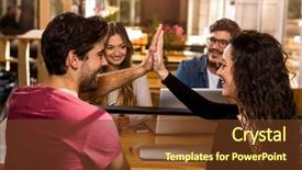  Presentation with getting students to lobby - Presentation theme having college readiness - happy students getting ready background and a tawny brown colored foreground