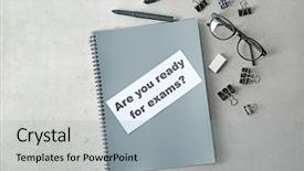  Presentation with notebook paper pieces of ready - Theme with college readiness - paper with question are you background and a light gray colored foreground