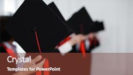  Presentation with graduation - Slides having college readiness - students ready to throw mortarboards background and a tawny brown colored foreground