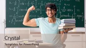  Presentation with student - PPT layouts enhanced with college readiness - young male student mathematician background and a mint green colored foreground