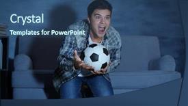  Presentation with late - Presentation featuring college soccer - teenager watching football match late background and a ocean colored foreground