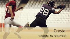  Presentation with college football - Theme enhanced with college sports - american football player running background and a lemonade colored foreground