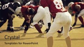  Presentation with american football - Beautiful theme featuring college sports - american football player running backdrop and a yellow colored foreground