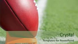  Presentation with american football - PPT theme featuring college sports - american football ready for kickoff background and a seafoam green colored foreground