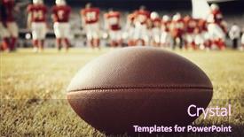  Presentation with college football - Amazing slide deck having college sports - close up of an american backdrop and a wine colored foreground