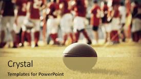  Presentation with college football - PPT theme consisting of college sports - close up of an american background and a yellow colored foreground