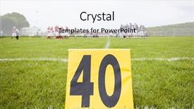  Presentation with yard sign - Theme having college sports - football yard line background and a  colored foreground