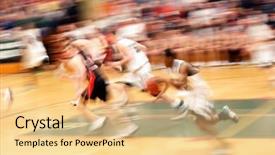  Presentation with racing - Cool new presentation theme with college sports - racing for the basket backdrop and a lemonade colored foreground