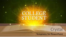  Presentation with educational - Presentation theme consisting of college-student-inscription-coming-out background and a gold colored foreground