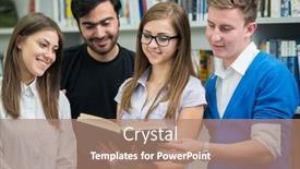  Presentation with college campus - Audience pleasing slide deck consisting of college student on university campus having a teamwork research backdrop and a coral colored foreground