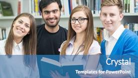  Presentation with college campus - Theme with words merry christmas with snowy landscape as background background and a light gray colored foreground